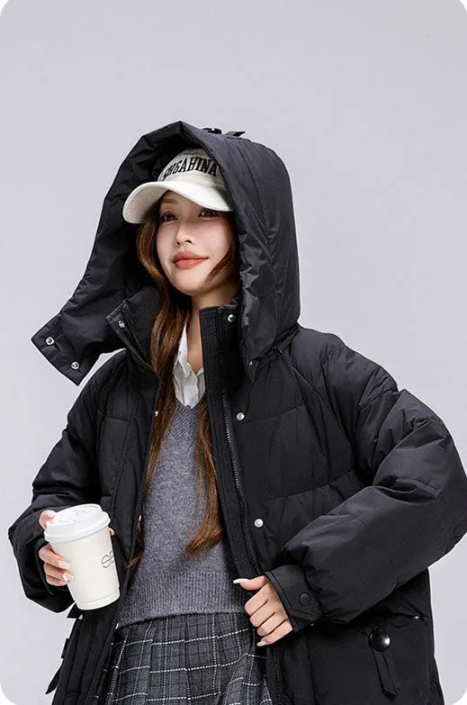Knee-Length Padded Women's Puffer Coat for Ultimate Warmth