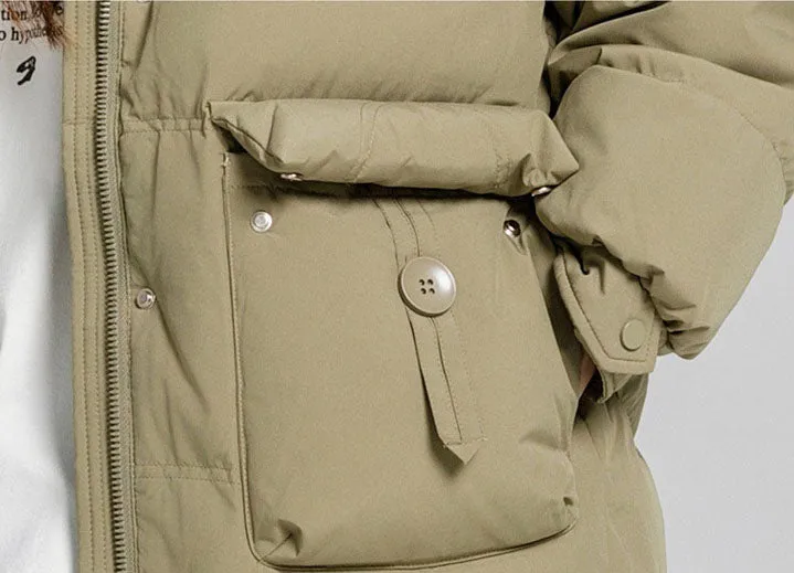 Knee-Length Padded Women's Puffer Coat for Ultimate Warmth