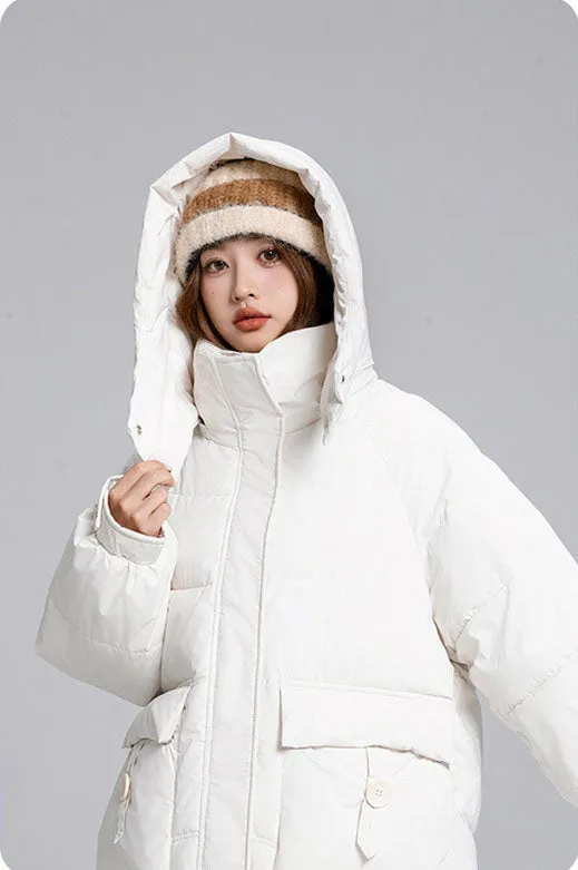 Knee-Length Padded Women's Puffer Coat for Ultimate Warmth