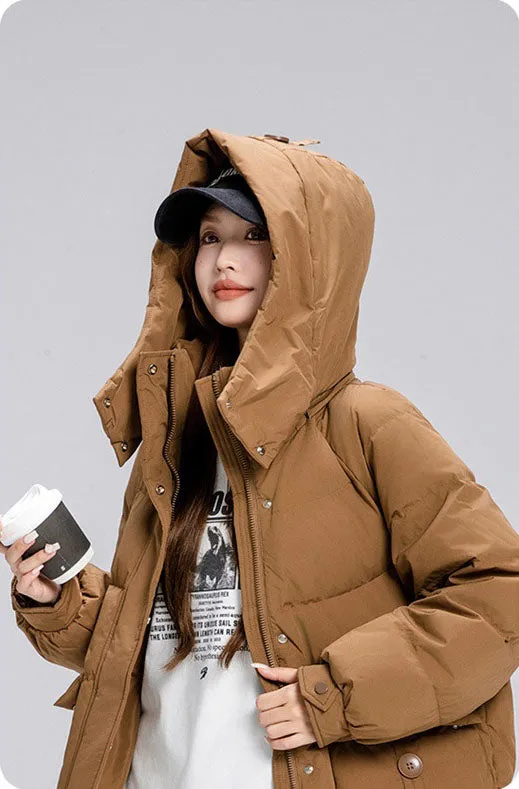 Knee-Length Padded Women's Puffer Coat for Ultimate Warmth