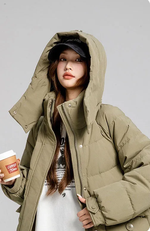 Knee-Length Padded Women's Puffer Coat for Ultimate Warmth