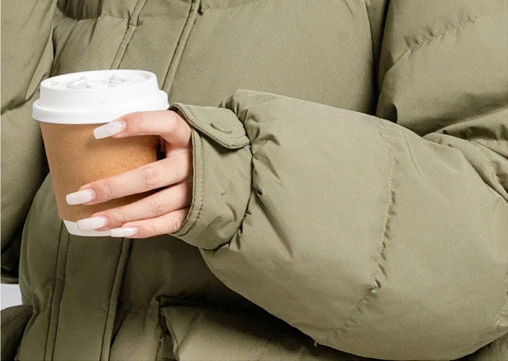 Knee-Length Padded Women's Puffer Coat for Ultimate Warmth