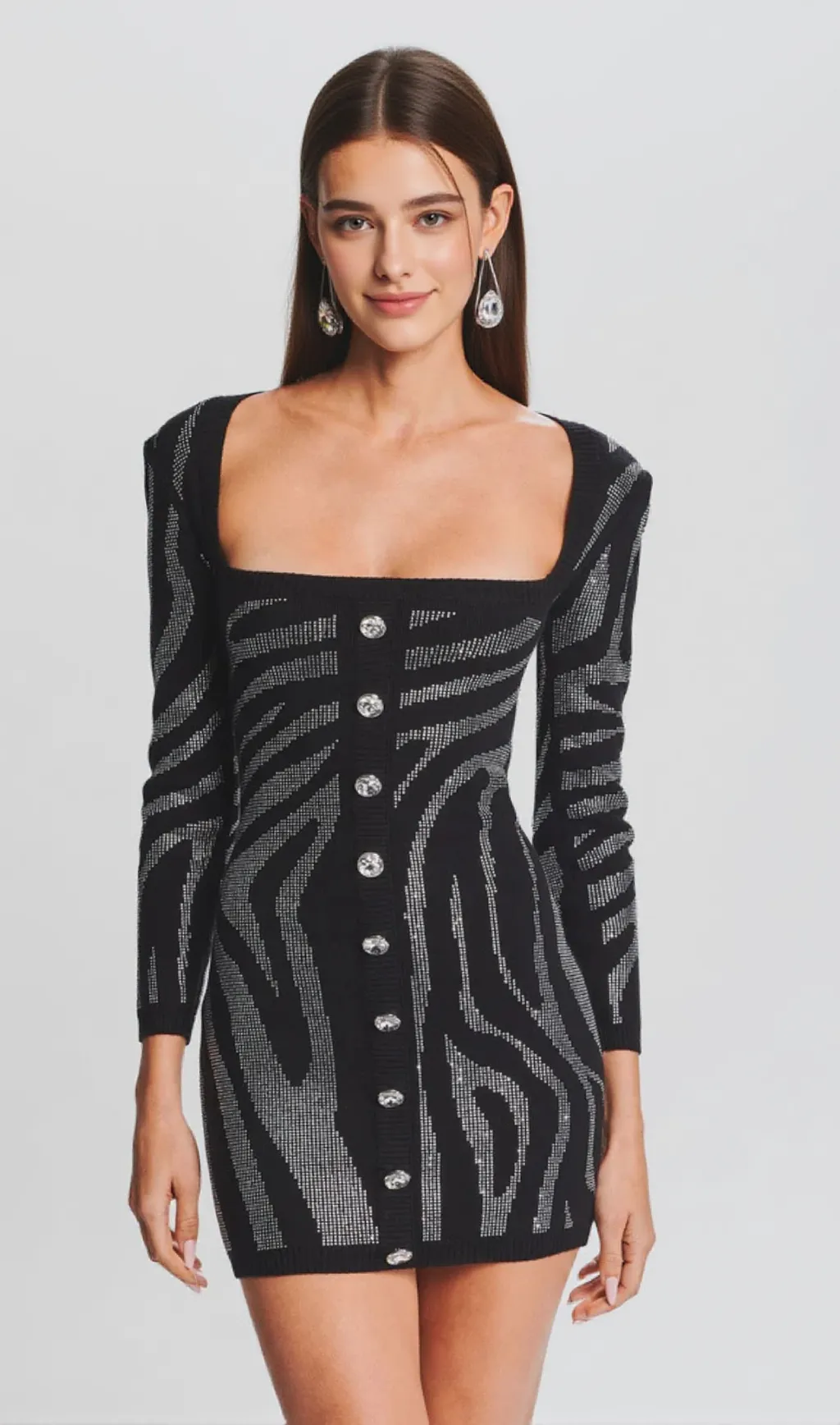 KNIT CRYSTAL MINI DRESS