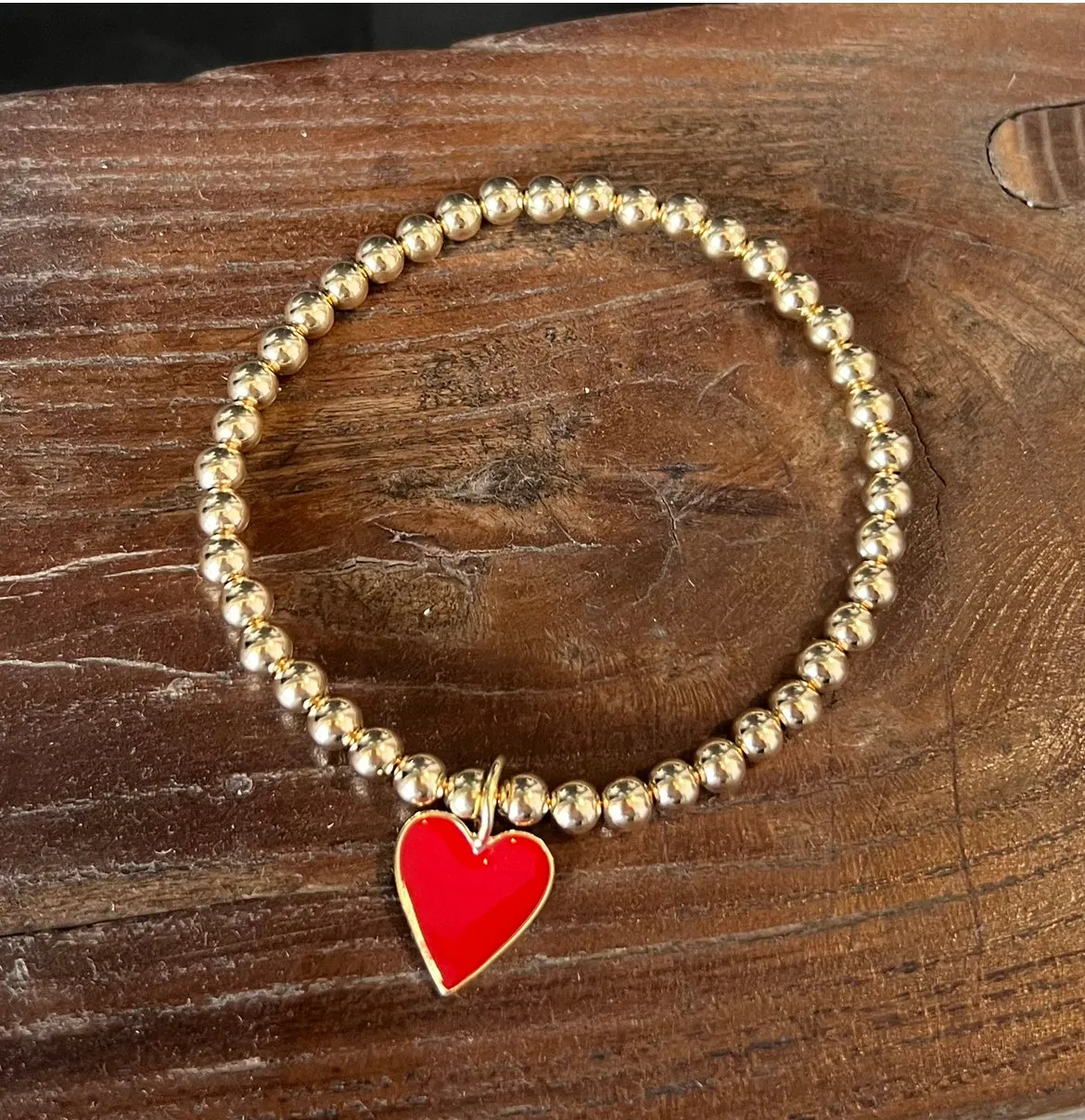 Large Enamel Heart Bracelet
