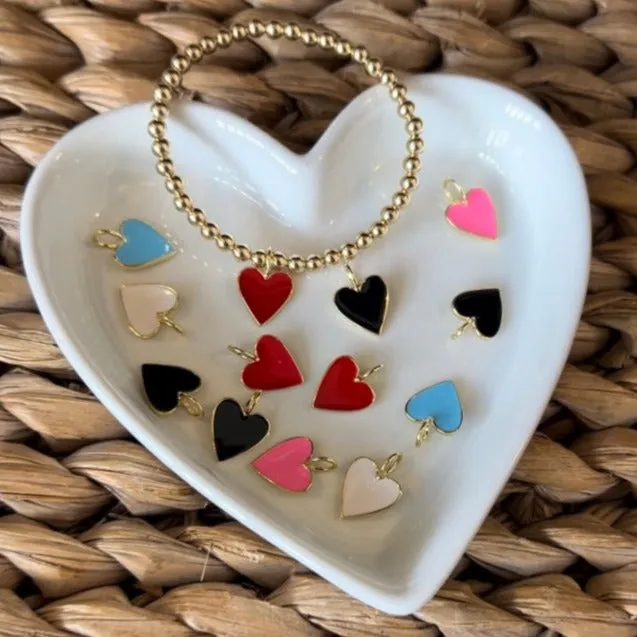 Large Enamel Heart Bracelet