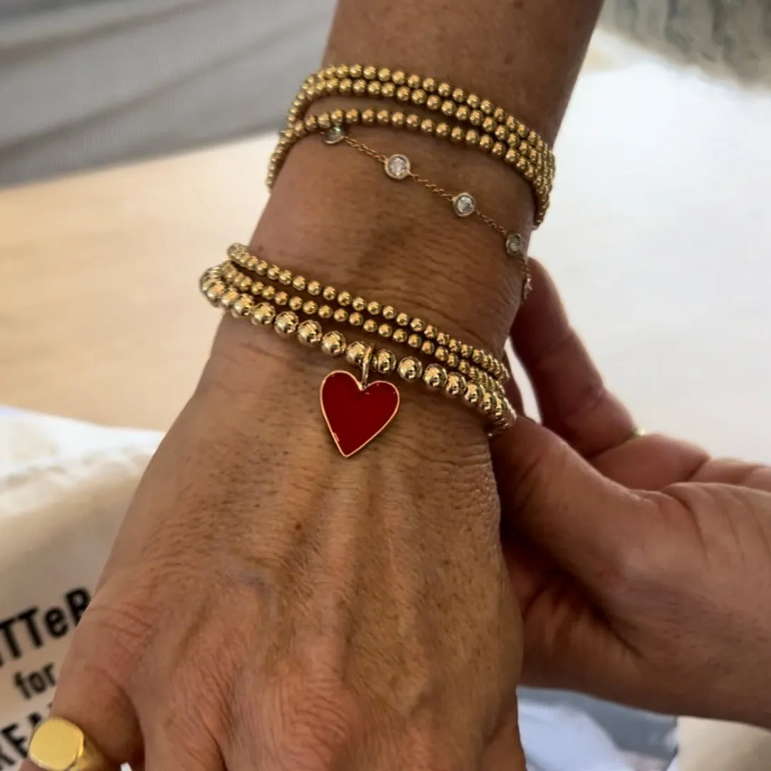 Large Enamel Heart Bracelet