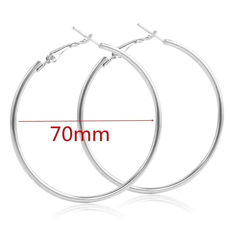 Large Smooth Circle Hoop Earrings