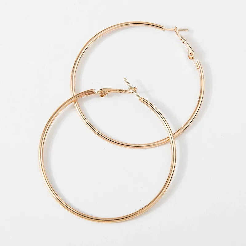 Large Smooth Circle Hoop Earrings