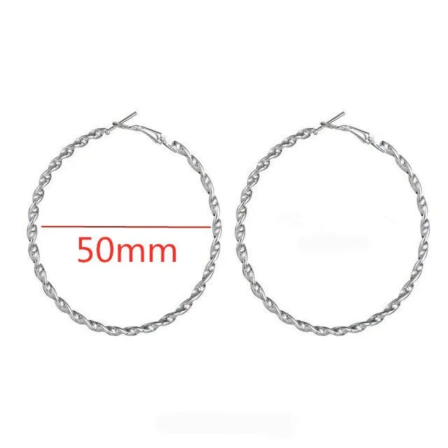 Large Smooth Circle Hoop Earrings