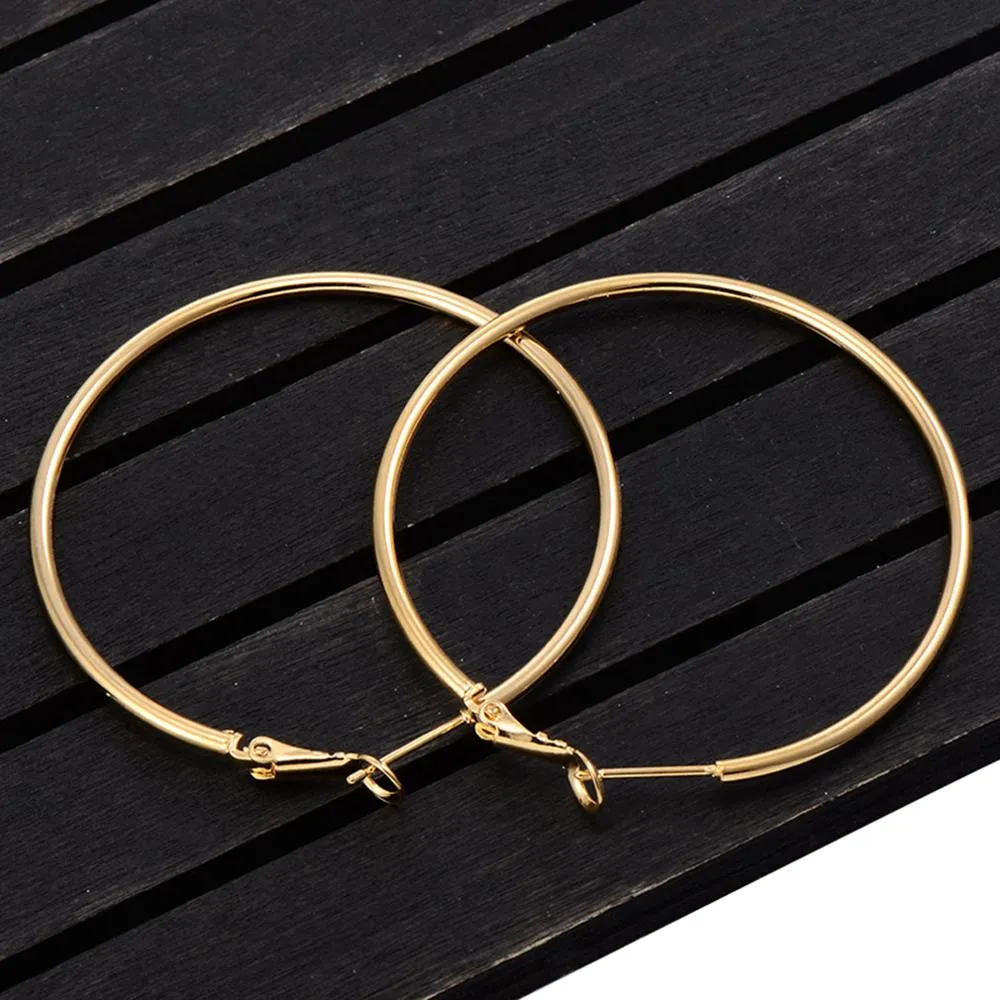 Large Smooth Circle Hoop Earrings