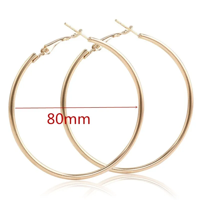 Large Smooth Circle Hoop Earrings
