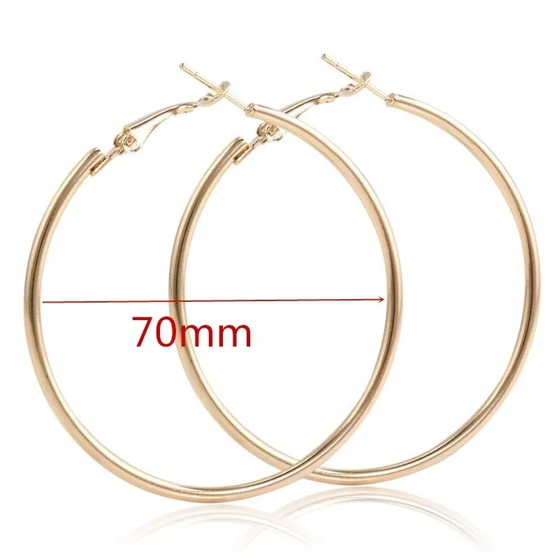 Large Smooth Circle Hoop Earrings