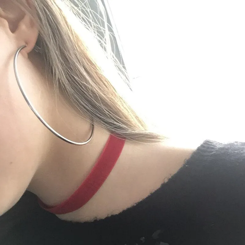 Large Smooth Circle Hoop Earrings