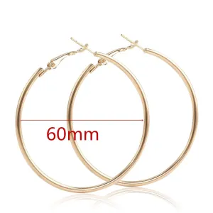 Large Smooth Circle Hoop Earrings