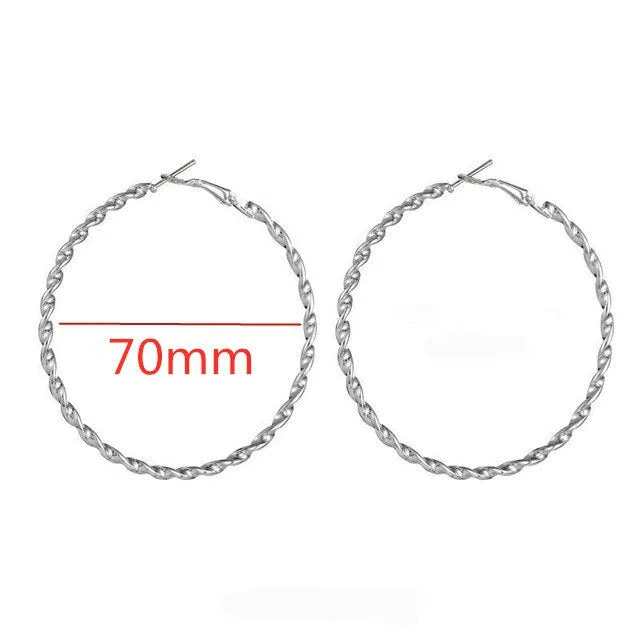Large Smooth Circle Hoop Earrings