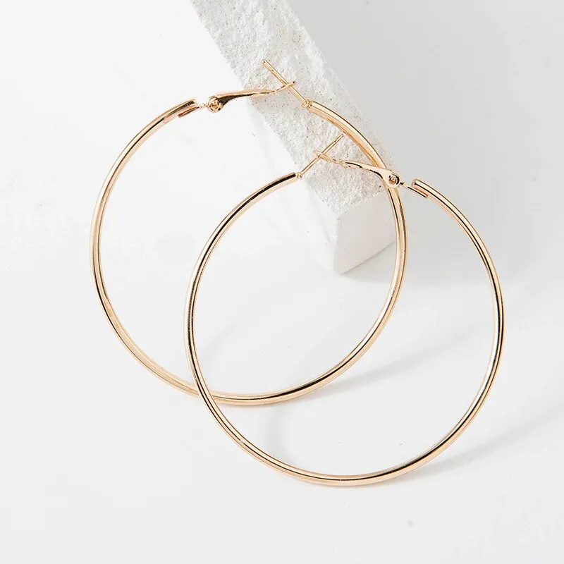 Large Smooth Circle Hoop Earrings