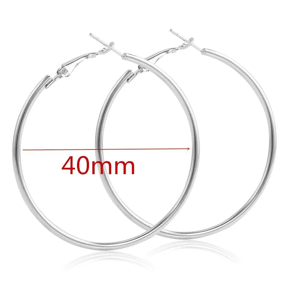 Large Smooth Circle Hoop Earrings