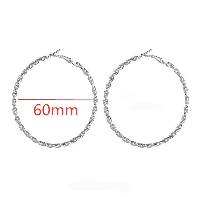 Large Smooth Circle Hoop Earrings