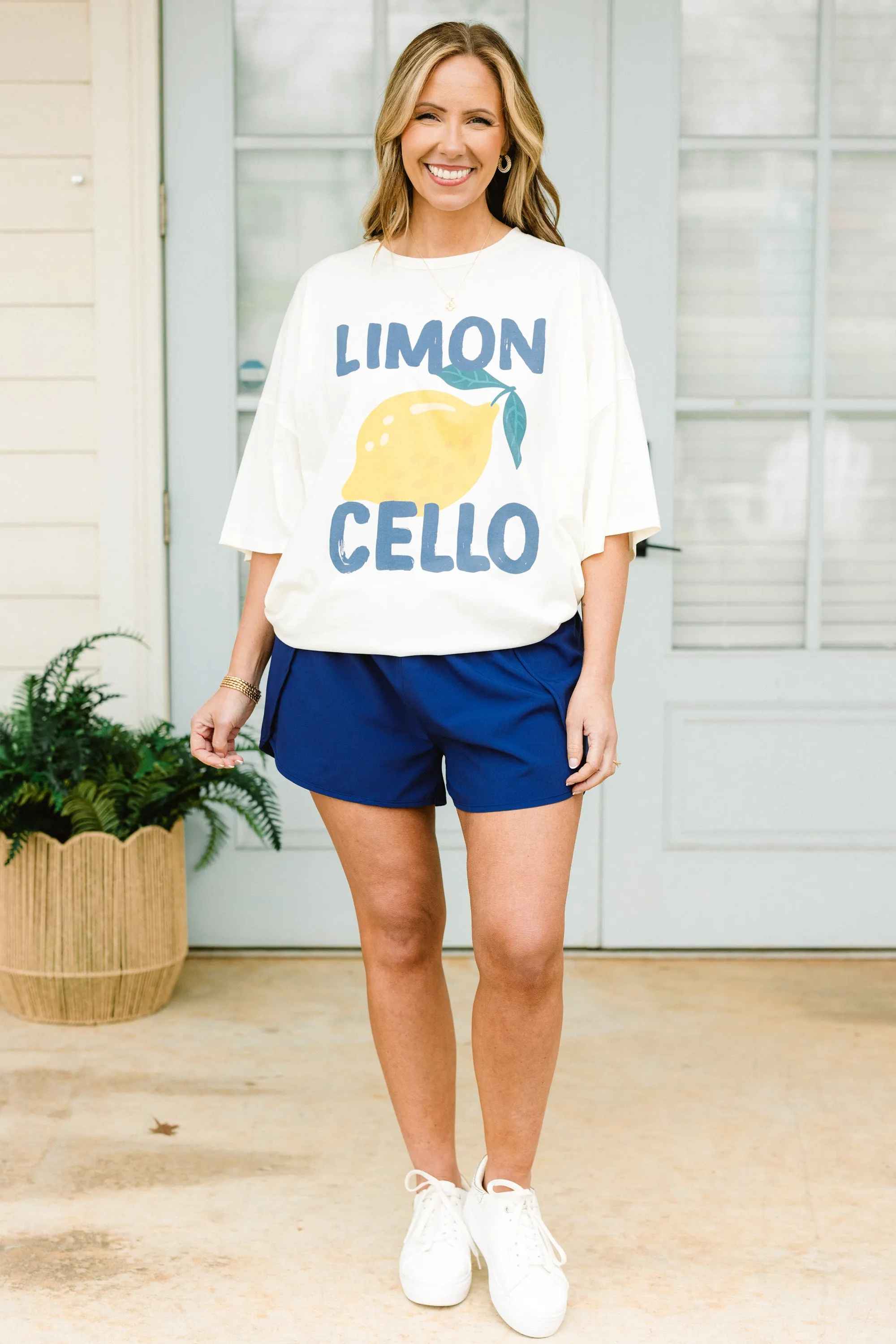 Limoncello Summer Boyfriend Tee, Ivory