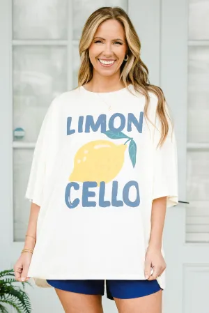 Limoncello Summer Boyfriend Tee, Ivory