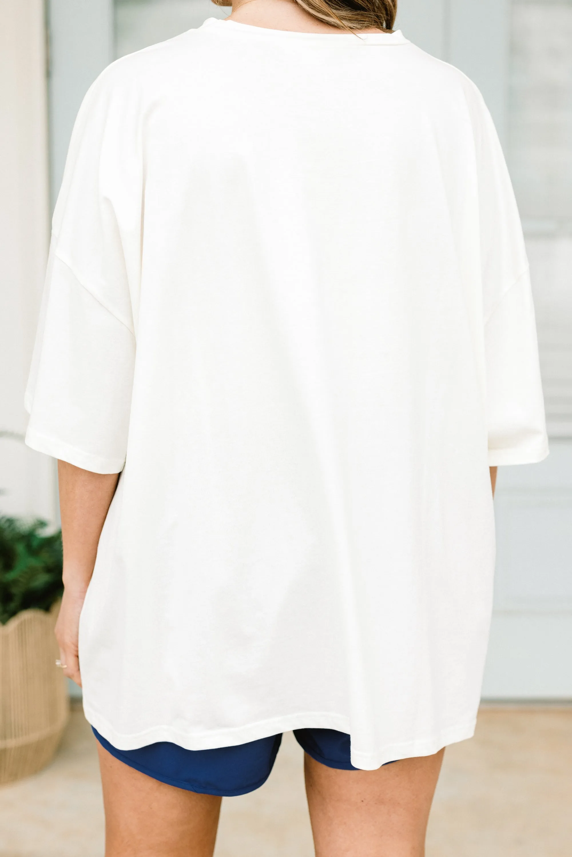Limoncello Summer Boyfriend Tee, Ivory