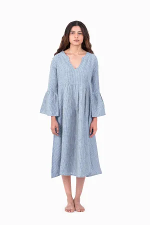 Linen Arlette Dress-Swirly Green
