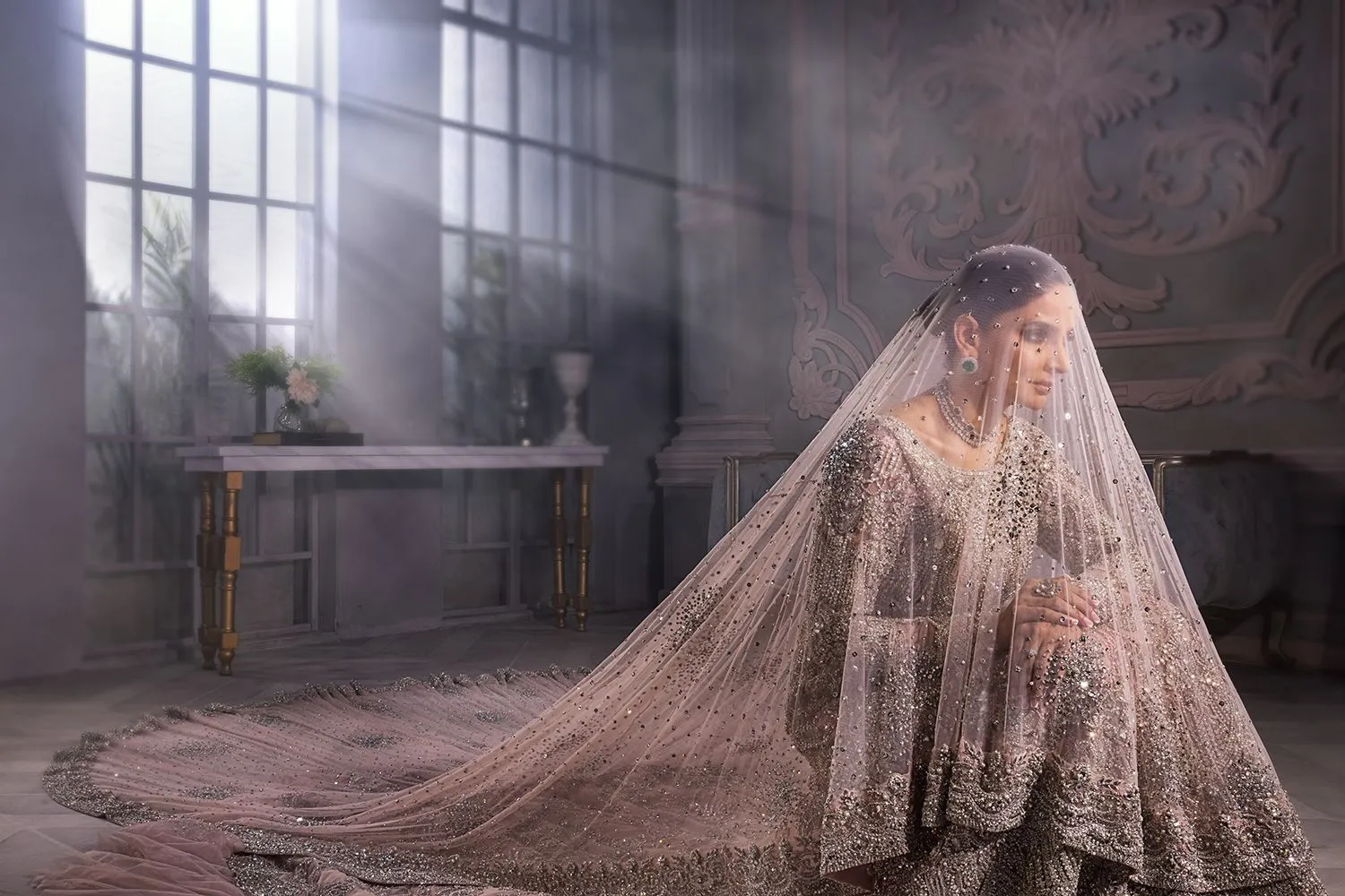 Long Tail Gown Dulhan Dress for Indian Bridal Wear