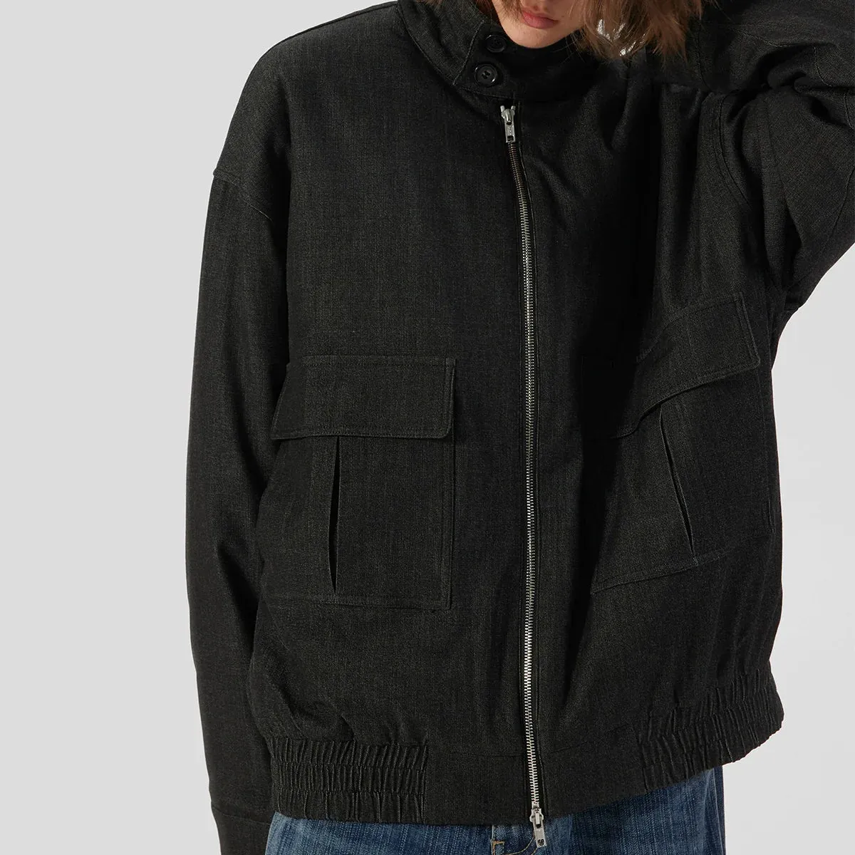 Loose Pocket Wool Blend Jacket