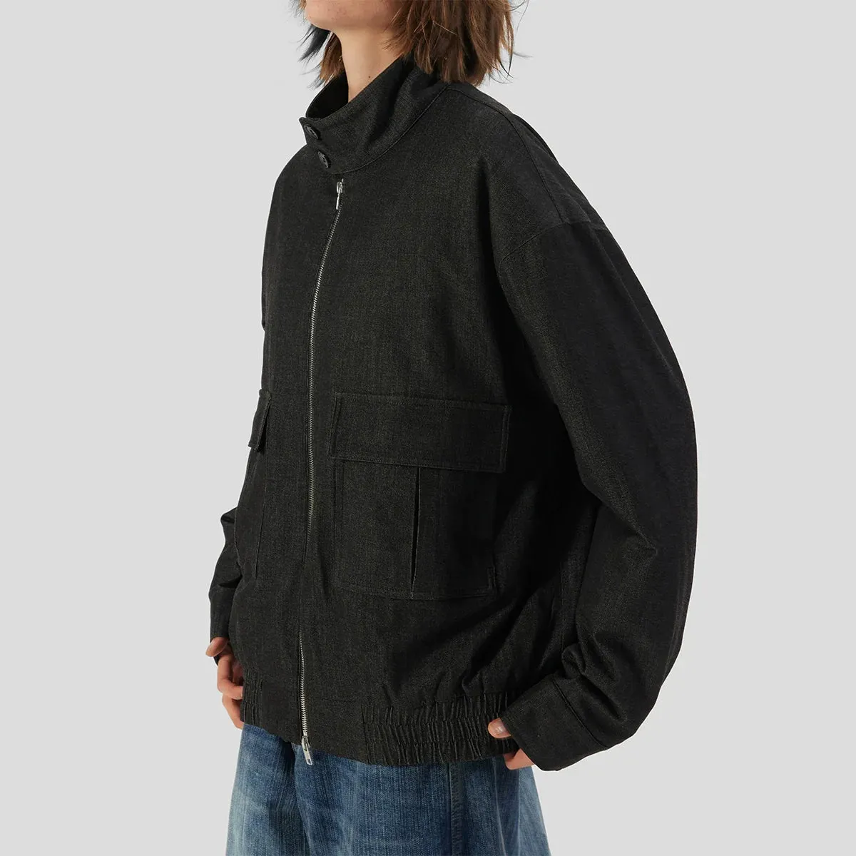 Loose Pocket Wool Blend Jacket