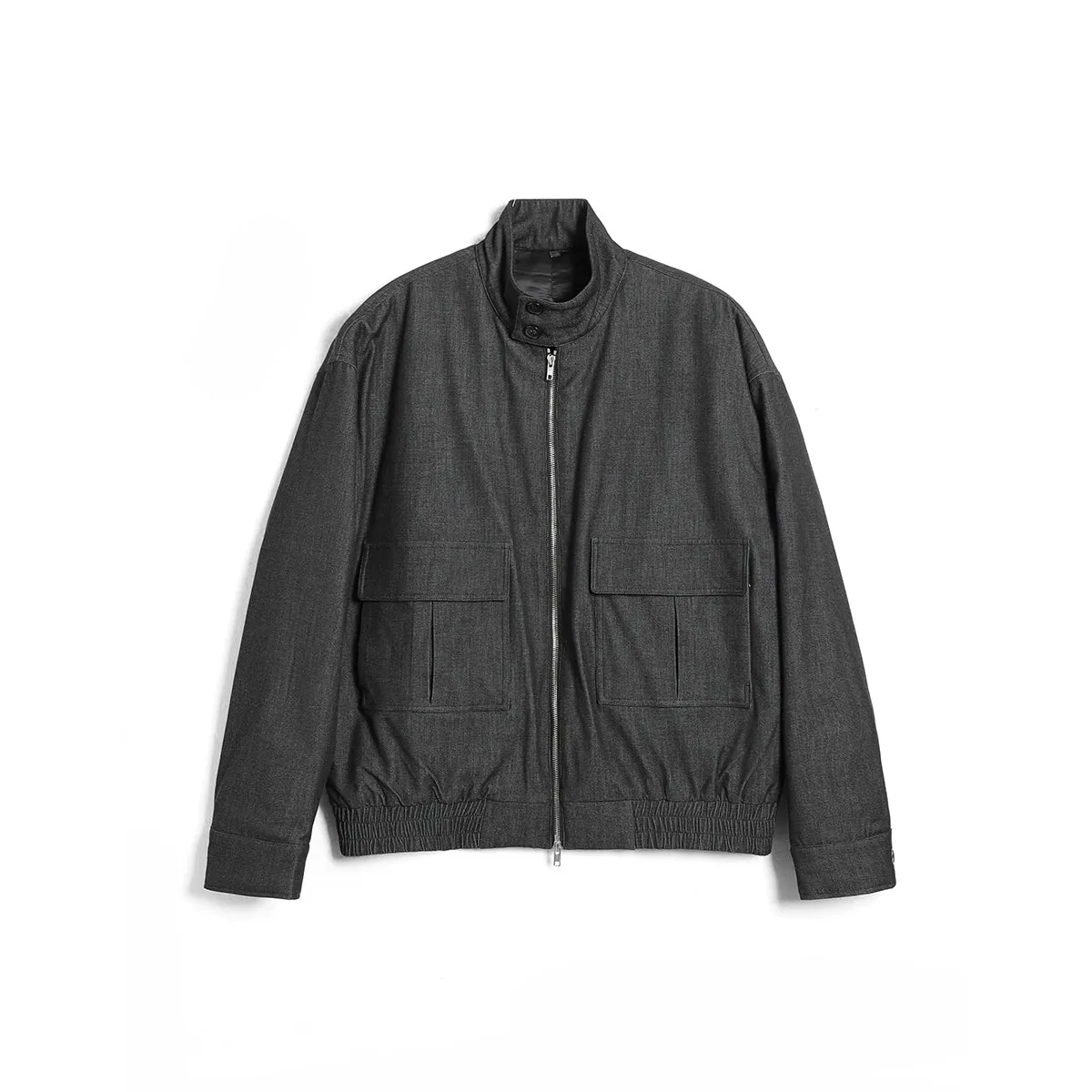 Loose Pocket Wool Blend Jacket