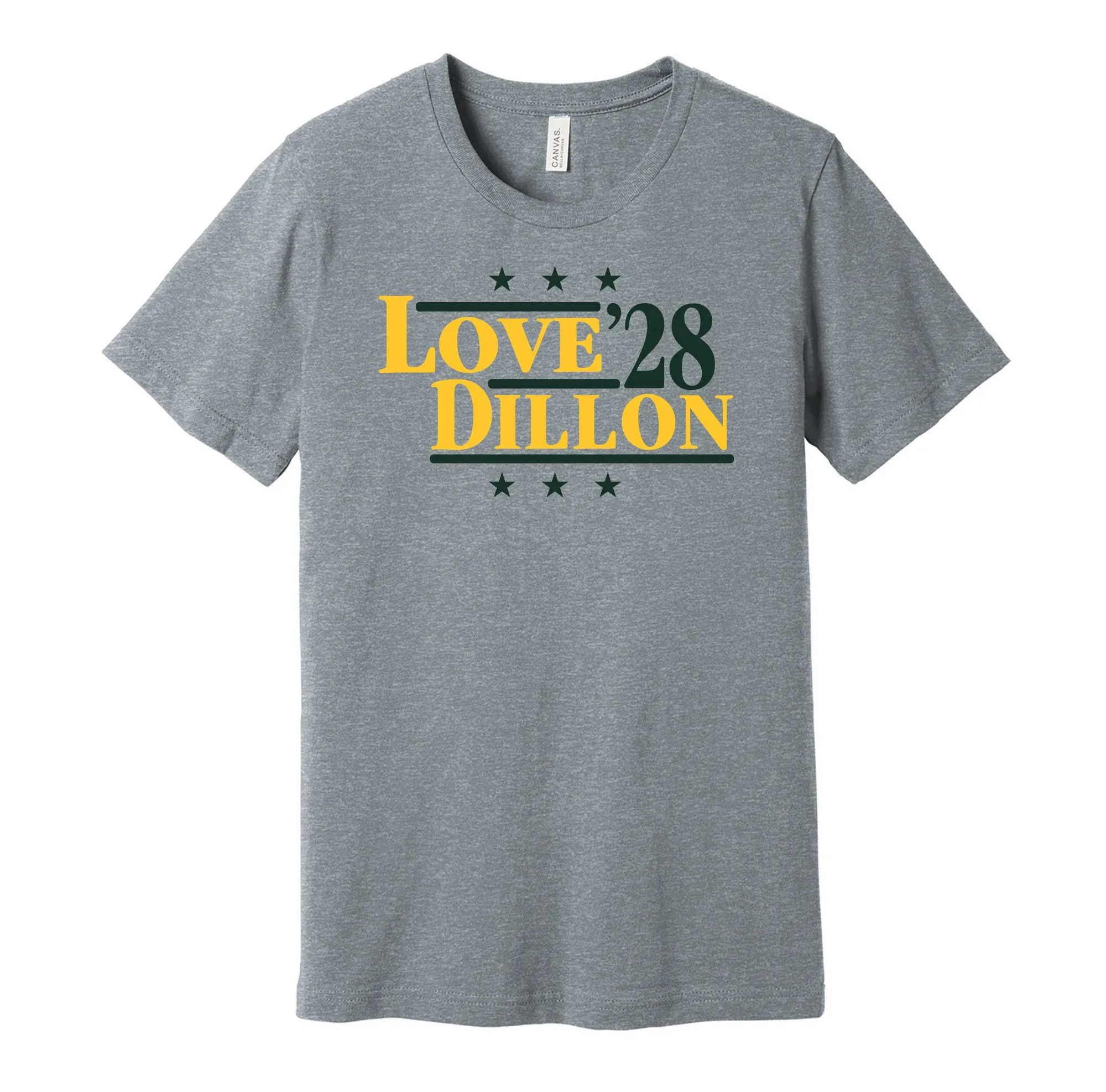 Love & Dillon '28 - Green Bay Football Legends Political Campaign Parody T-Shirt - Hyper Than Hype Shirts