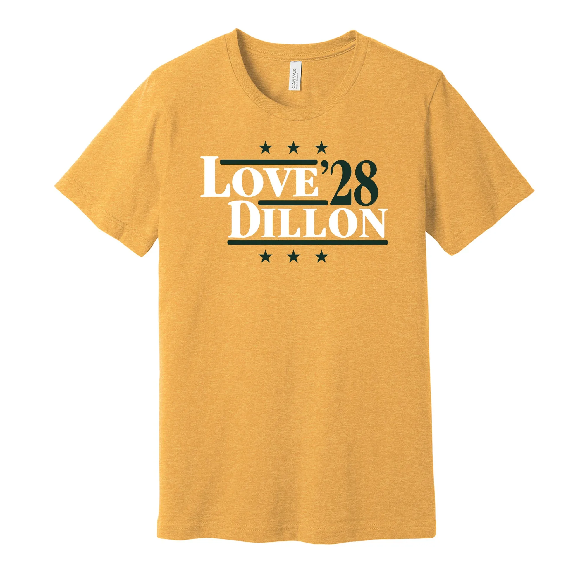 Love & Dillon '28 - Green Bay Football Legends Political Campaign Parody T-Shirt - Hyper Than Hype Shirts