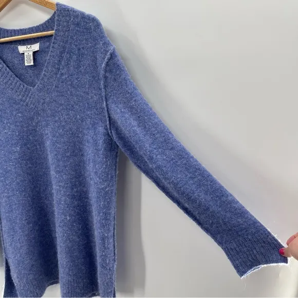 Magaschoni Wool Alpaca Blend Soft V-Neck Oversized Sweater Size Medium Boho
