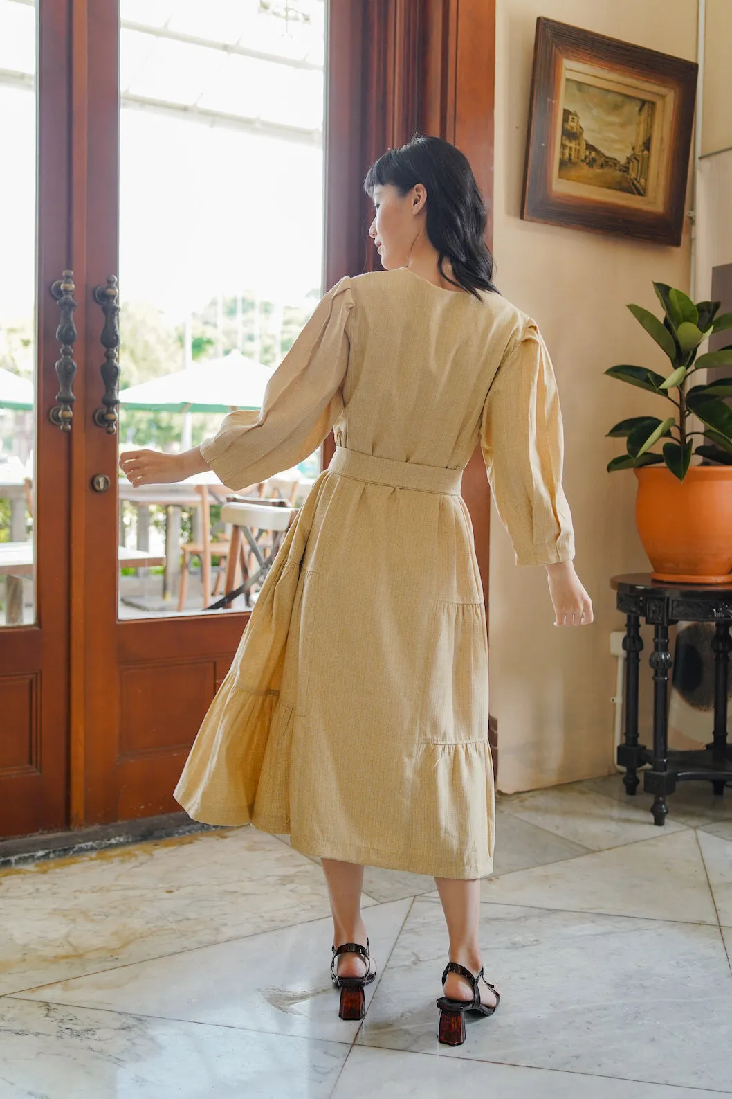 MARGIE DRESS IN SPICY MUSTARD - SALE 50%