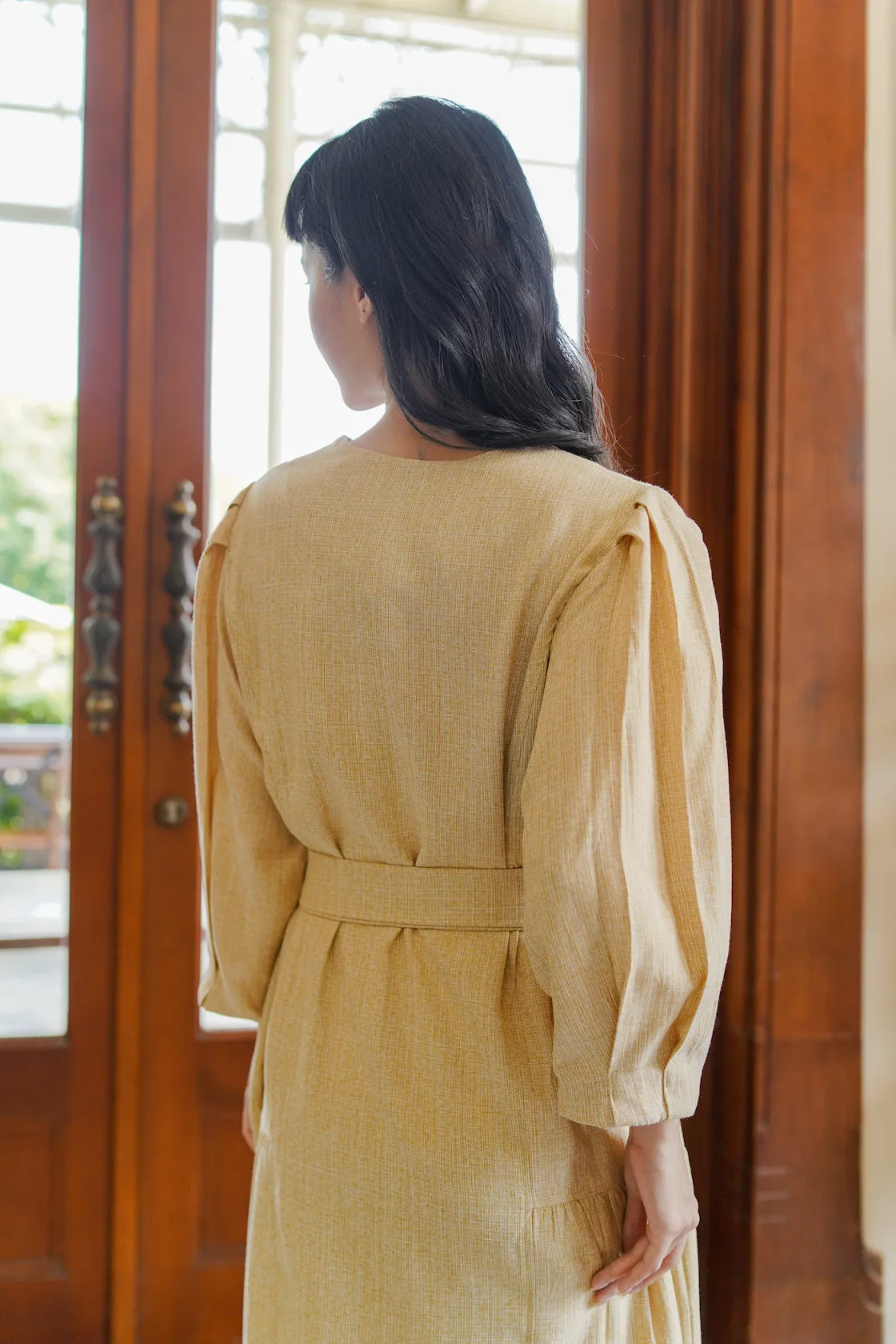 MARGIE DRESS IN SPICY MUSTARD - SALE 50%