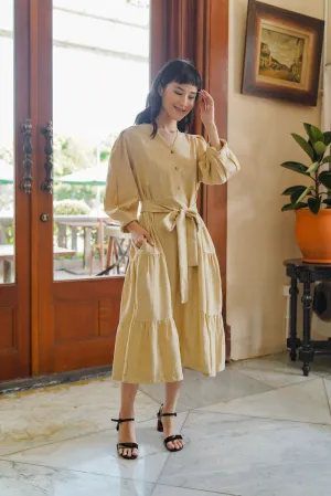 MARGIE DRESS IN SPICY MUSTARD - SALE 50%