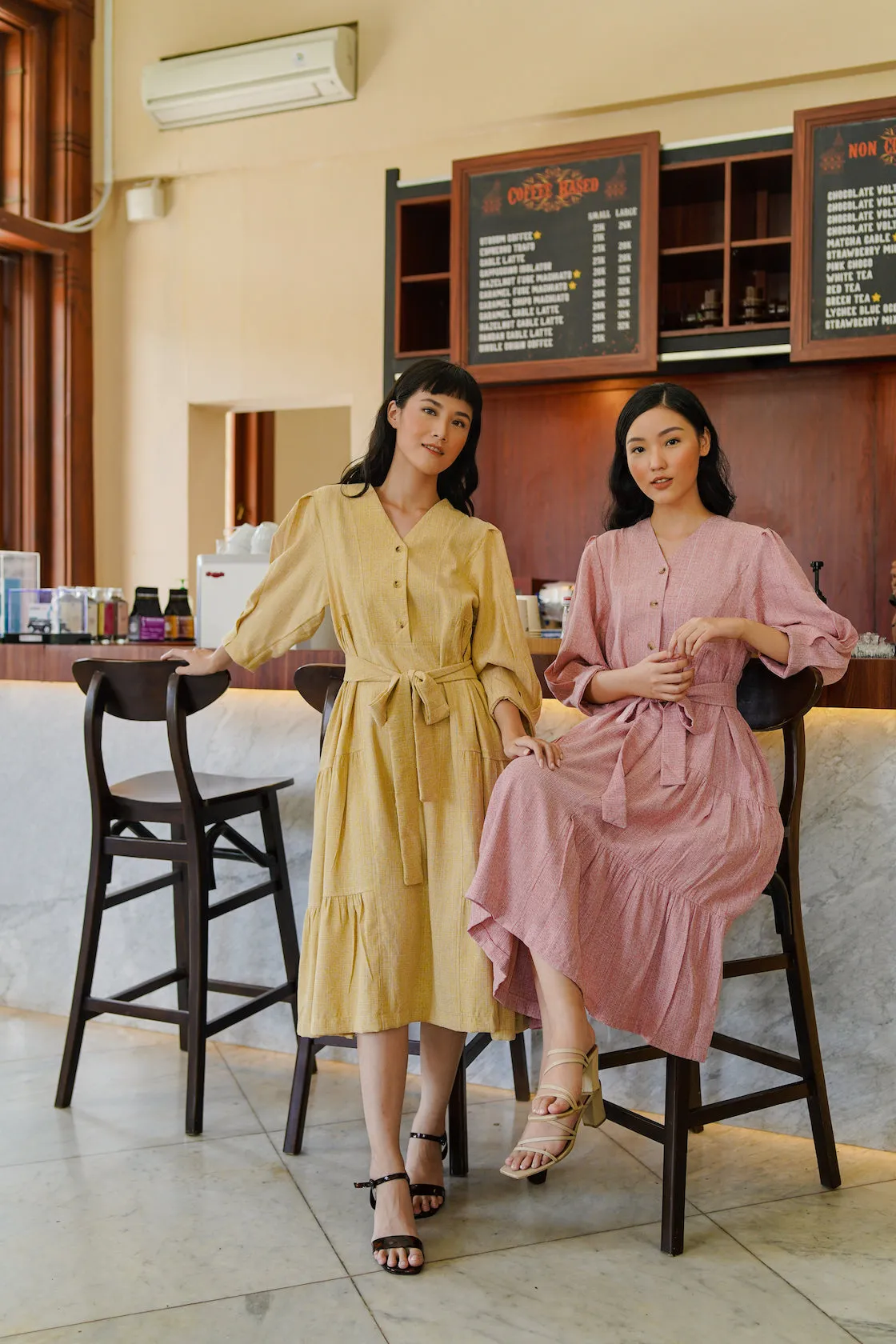 MARGIE DRESS IN SPICY MUSTARD - SALE 50%