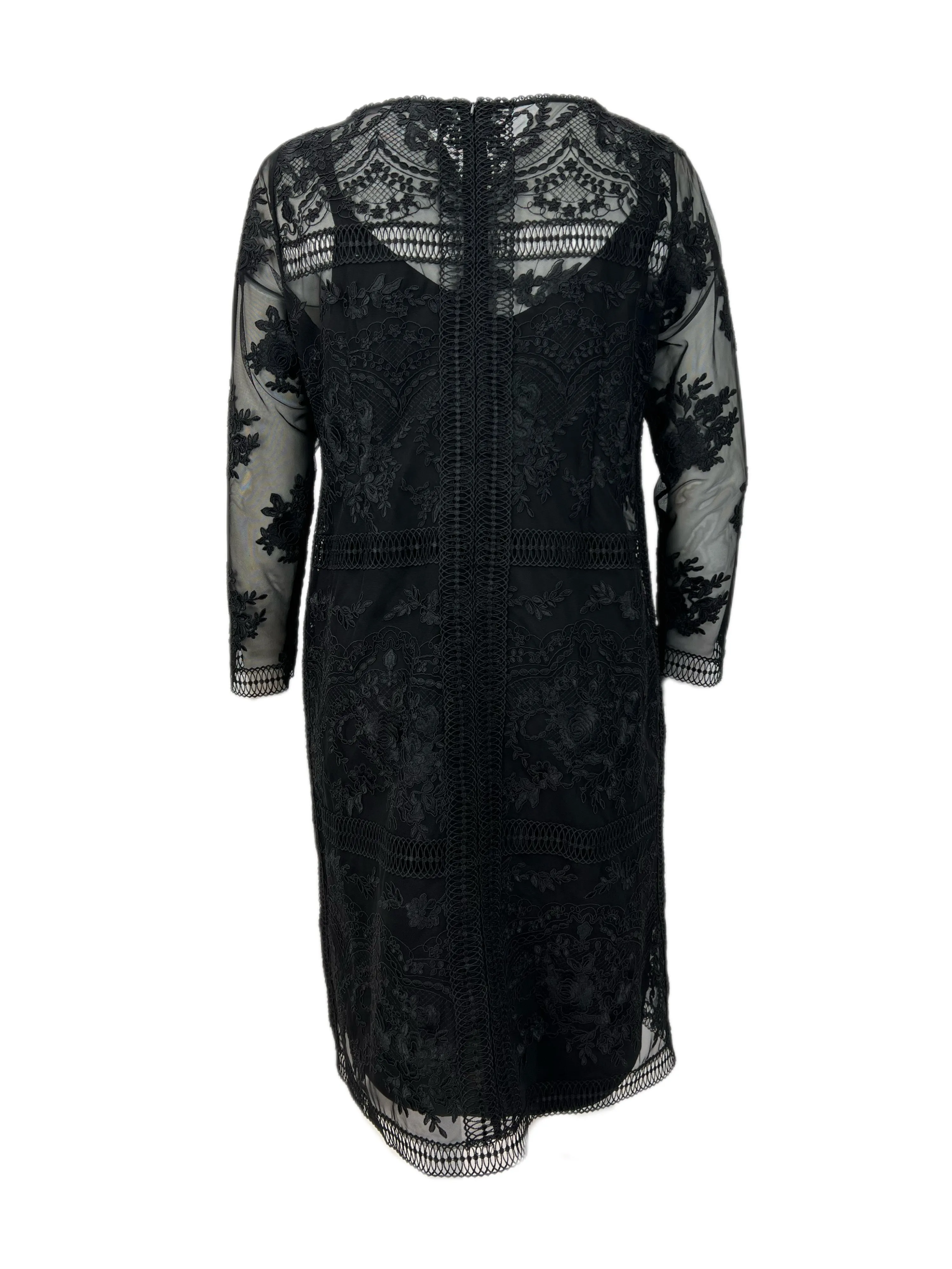 Marina Rinaldi Women's Black Dada Lace Sheath Dress NWT