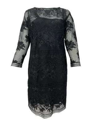 Marina Rinaldi Women's Black Dada Lace Sheath Dress NWT