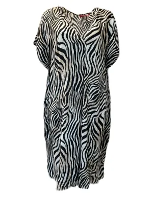 Marina Rinaldi Women's Brown Diaspro Animal Printed Viscose Dress NWT
