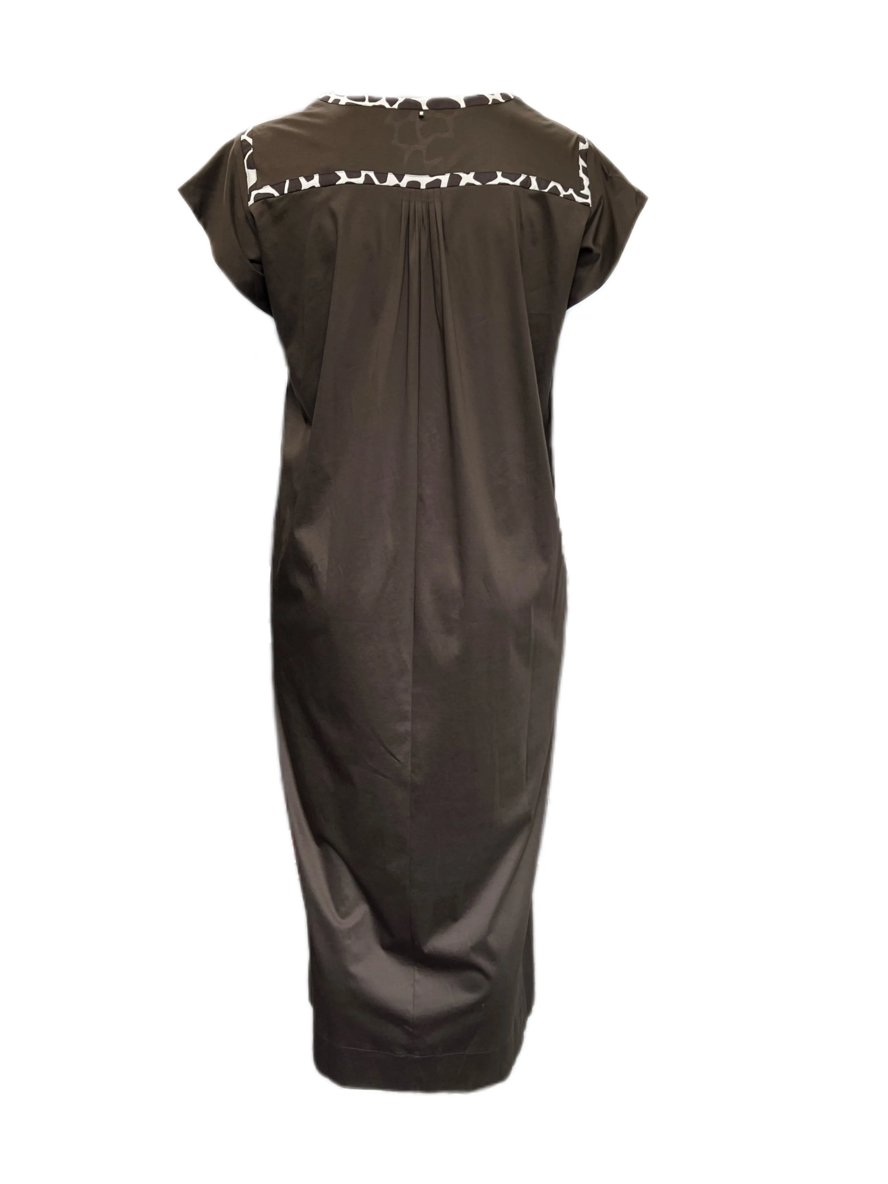 Marina Rinaldi Women's Brown Omero Cotton Maxi Dress Size L NWT