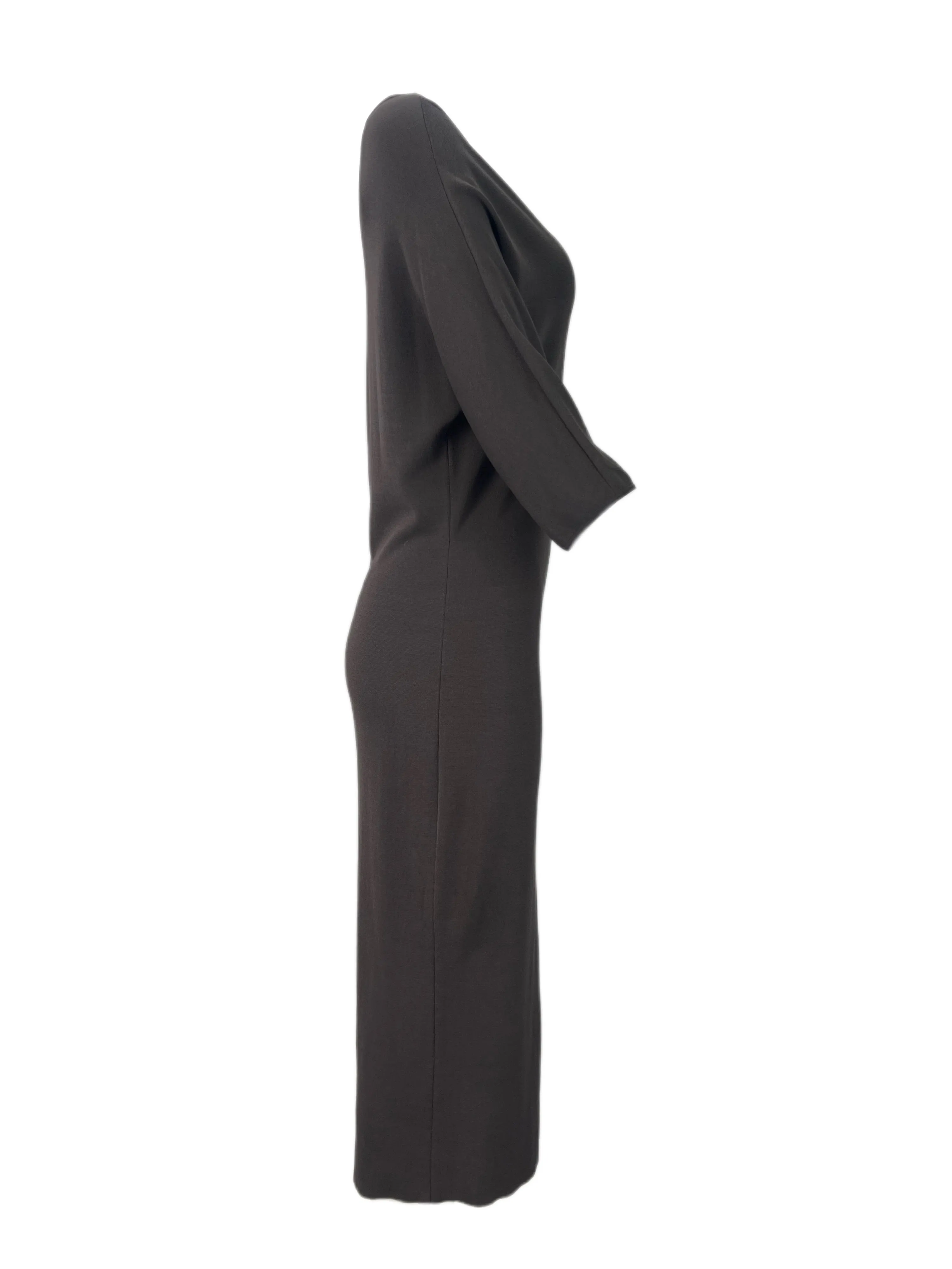 Marina Rinaldi Women's Coffe Gladiolo Knitted Midi Dress NWT