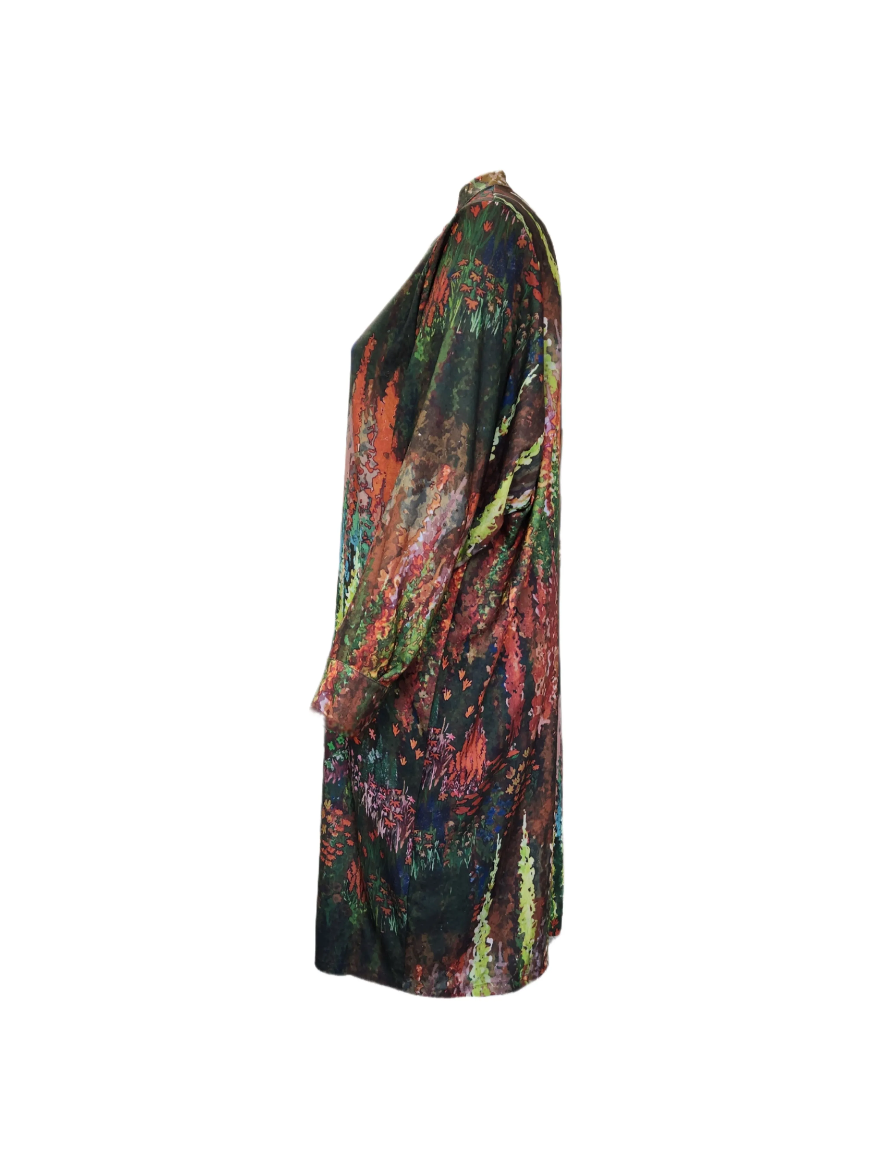 Marina Rinaldi Women's Multicolor Dimora Button Closure Dress NWT