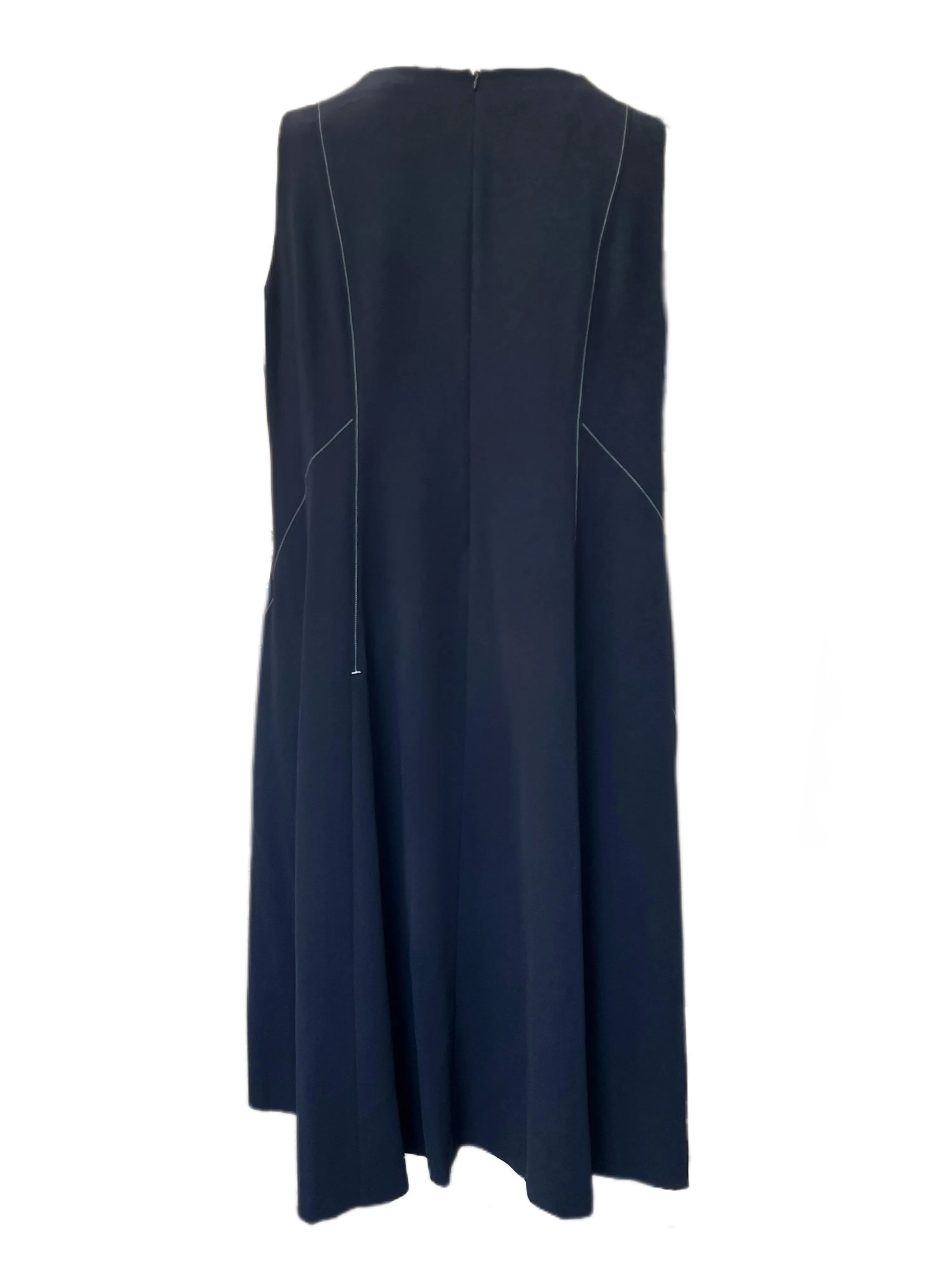 Marina Rinaldi Women's Navy Davos Sleeveless Maxi Dress Size 22W/31 NWT