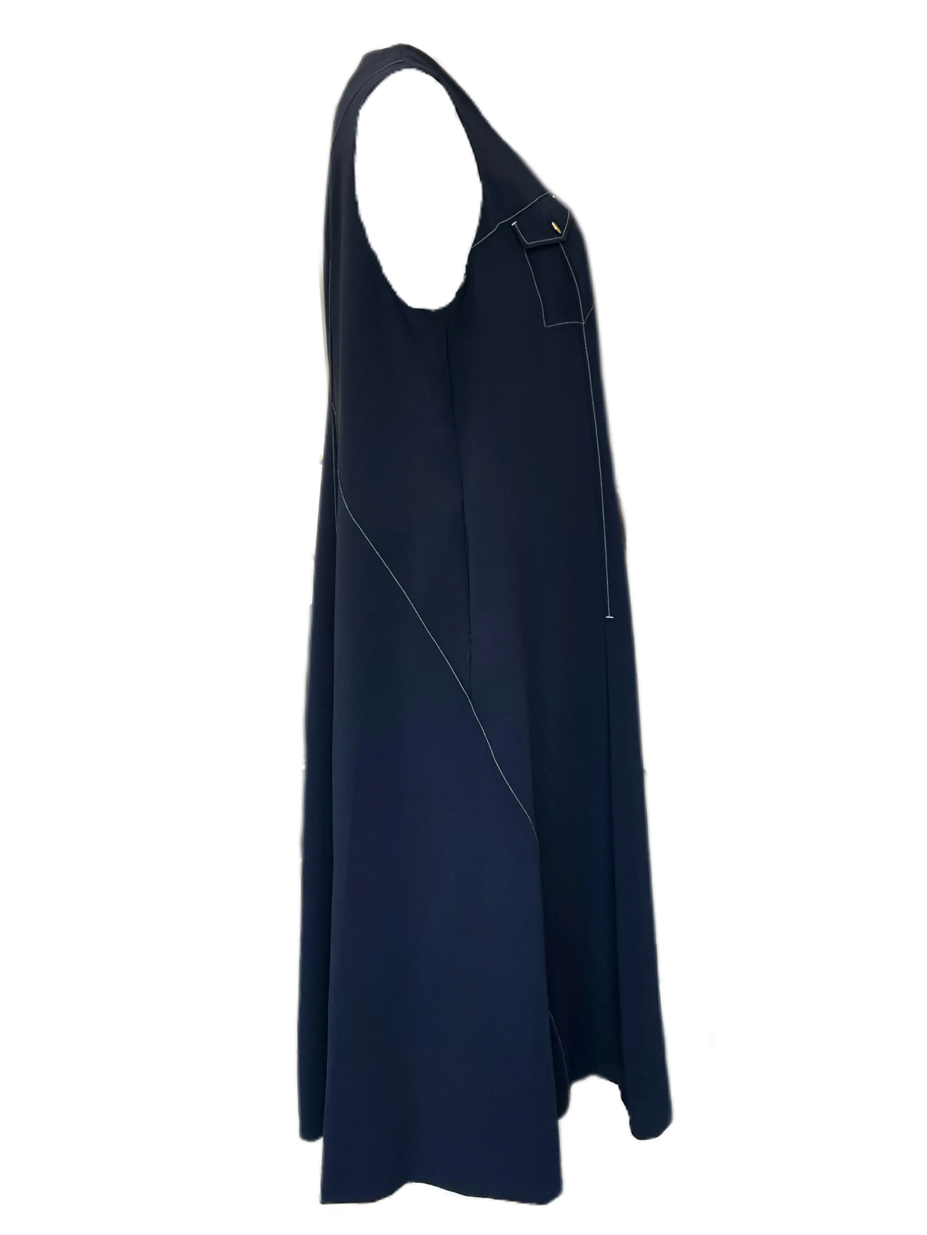 Marina Rinaldi Women's Navy Davos Sleeveless Maxi Dress Size 22W/31 NWT