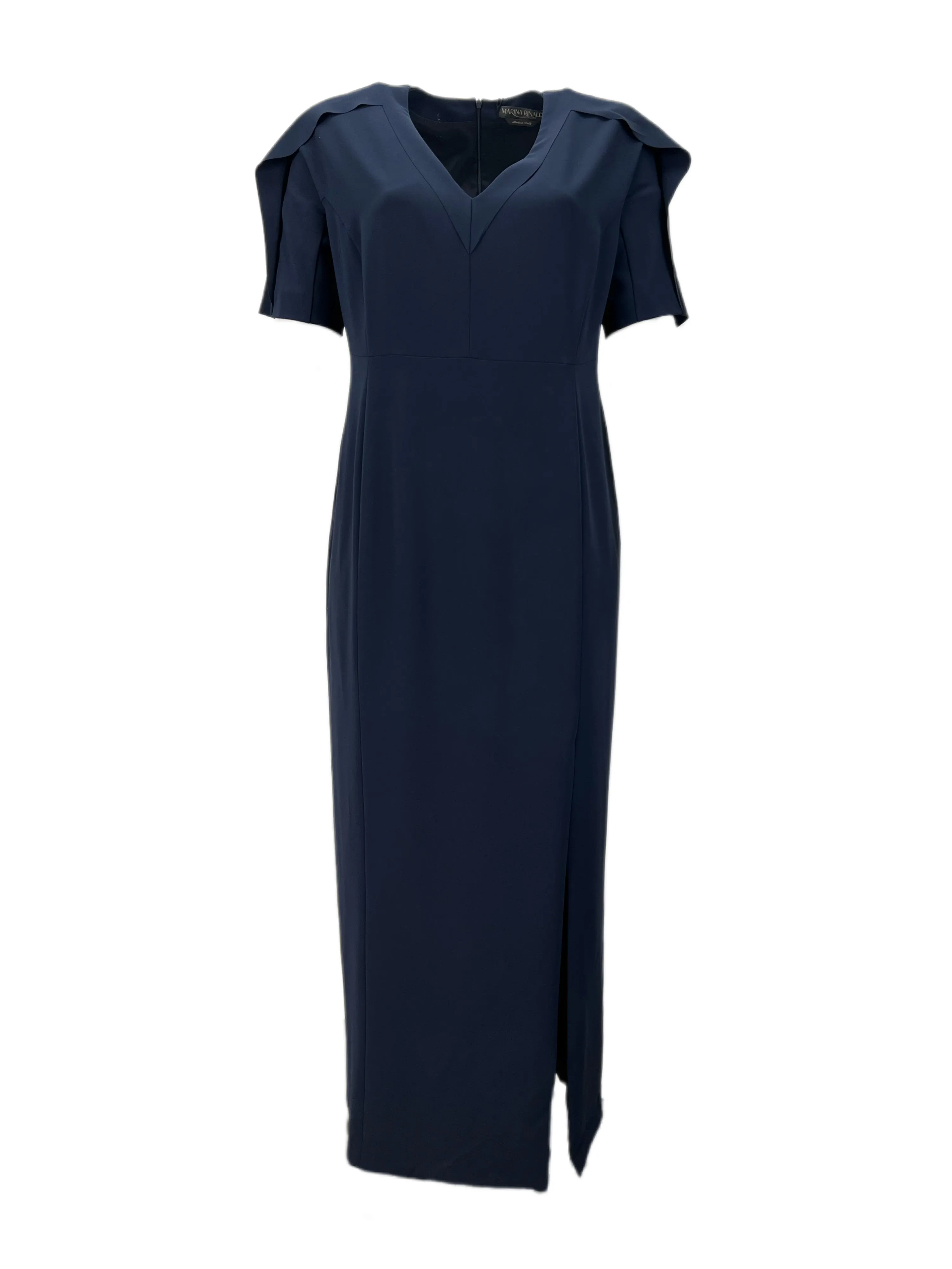Marina Rinaldi Women's Navy Debutto Short Sleeve Maxi Dress