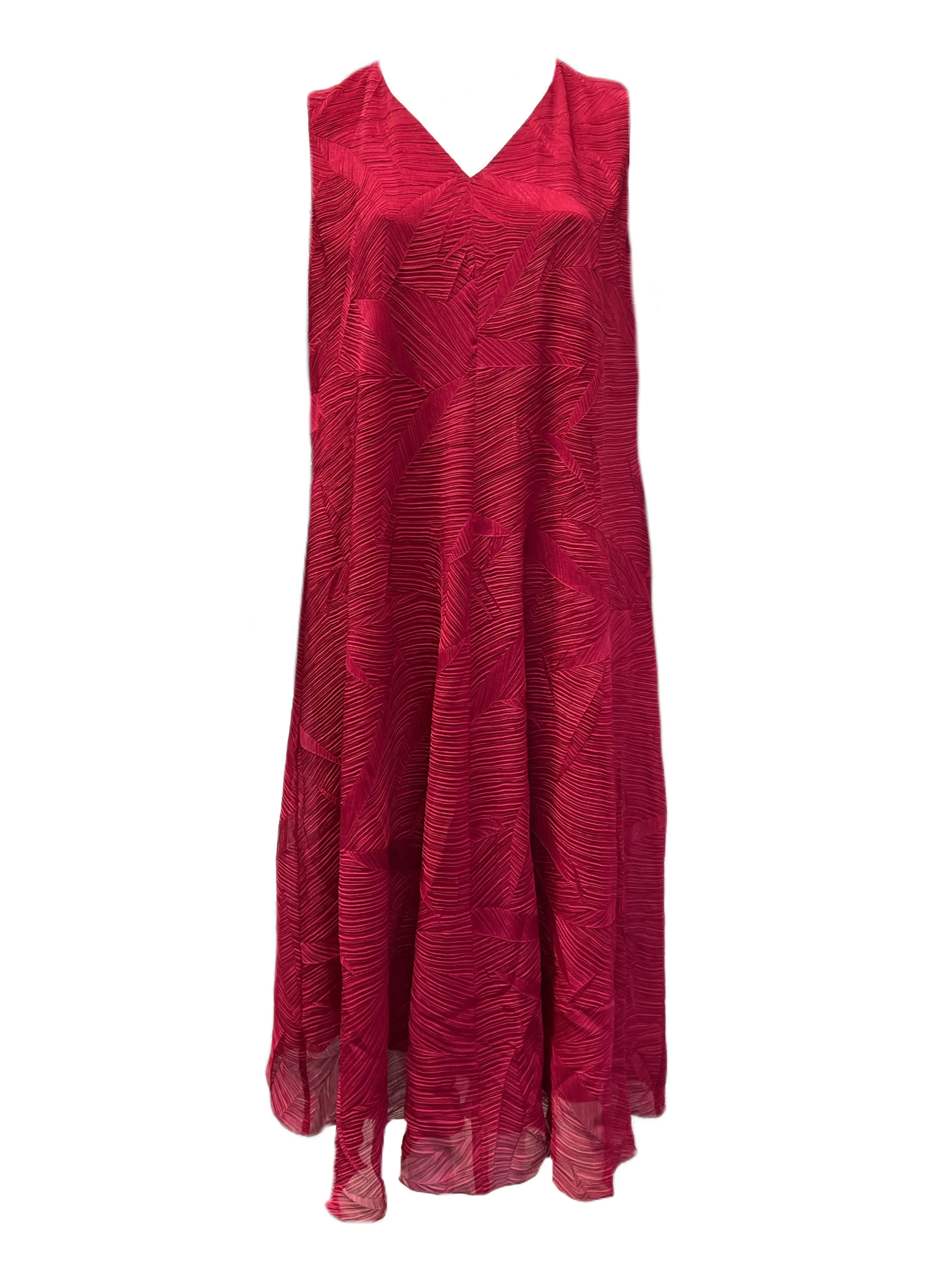 Marina Rinaldi Women's Red Duca Sleeveless A Line Dress NWT