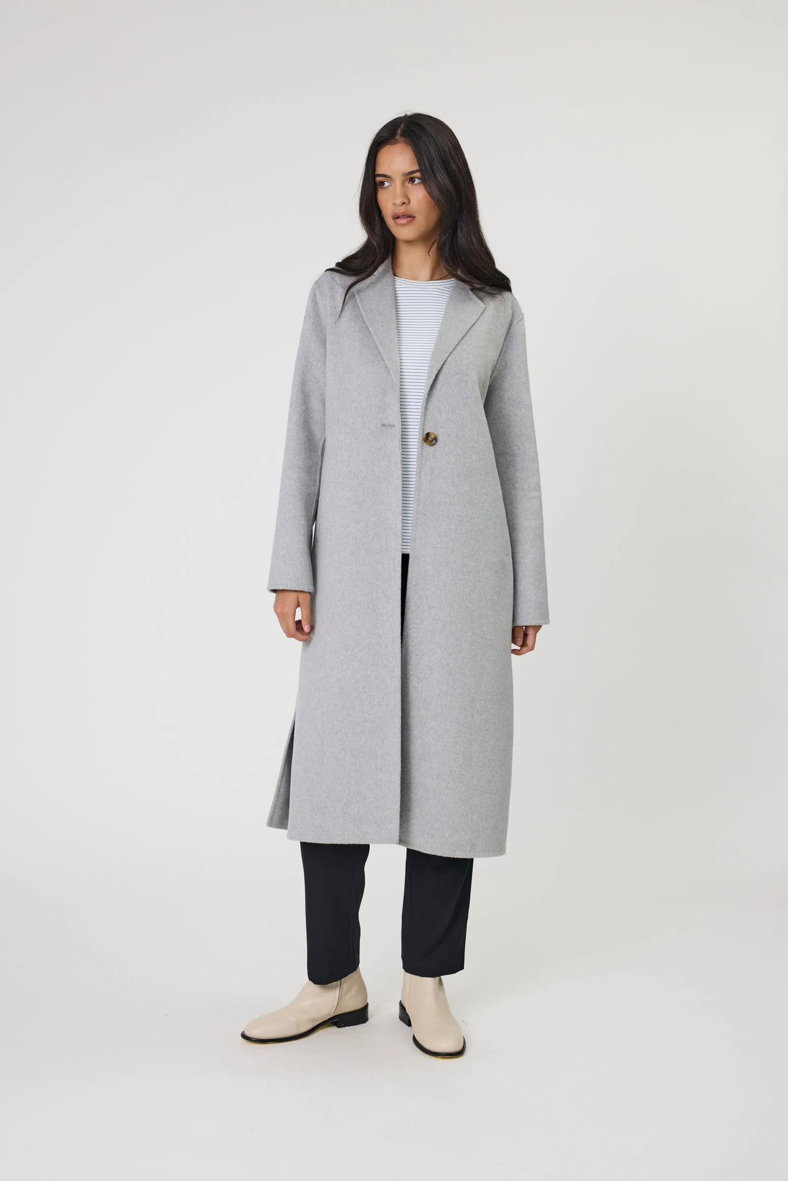Marlow Blaze Wool Coat - Grey Marle