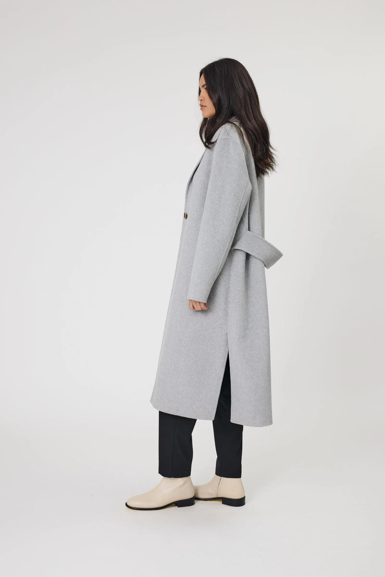 Marlow Blaze Wool Coat - Grey Marle