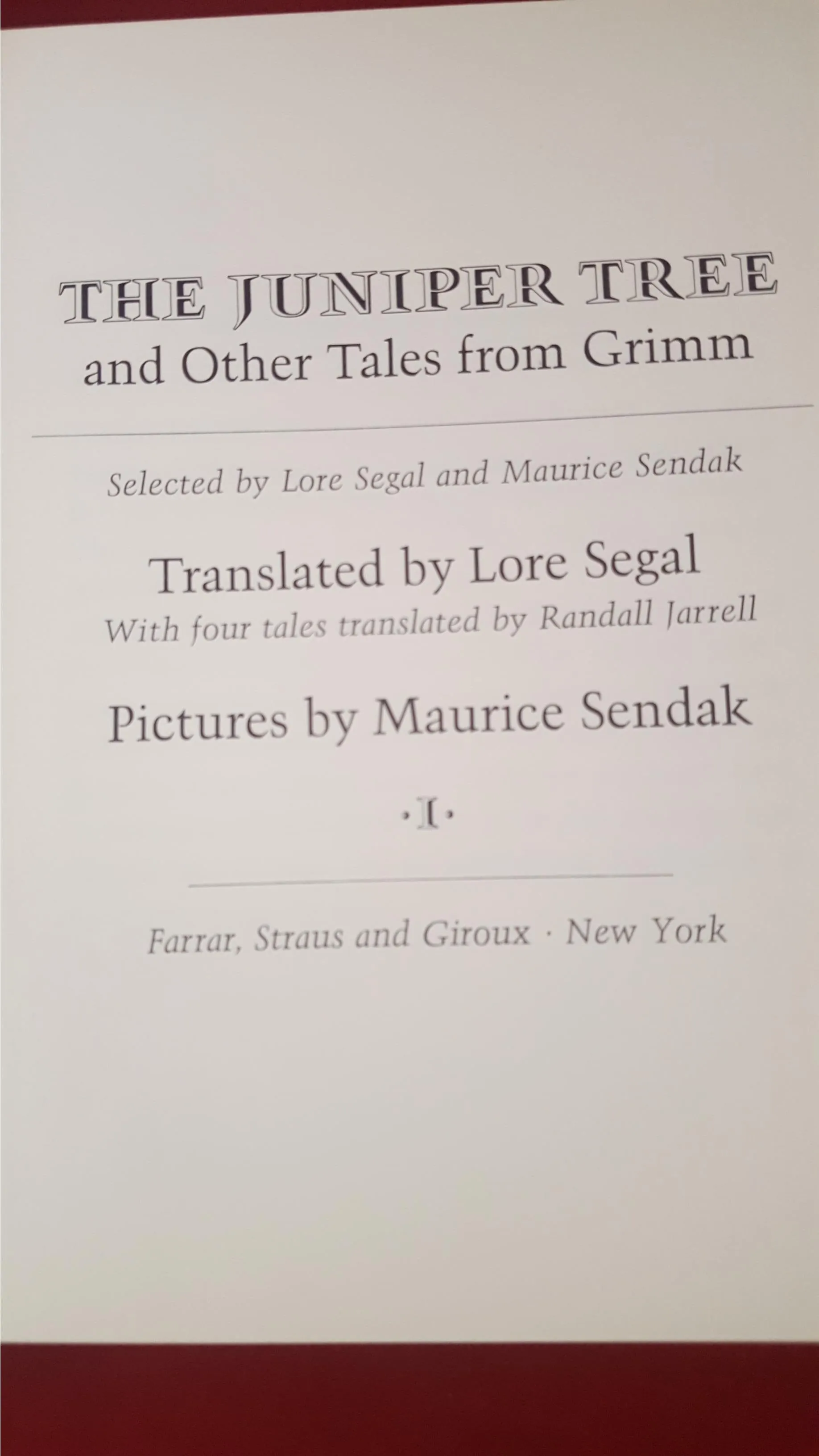 Maurice Sendak - The Juniper Tree & Other Tales from Grimm Volume I & II, 1973, First